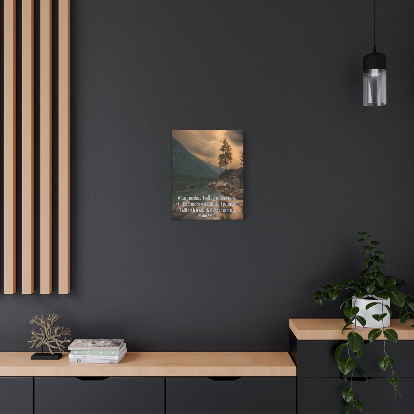 Scripture Canvas I Put My Trust in You Psalm 56:3-4 Christian Wall Art Bible Verse Print Ready to Hang