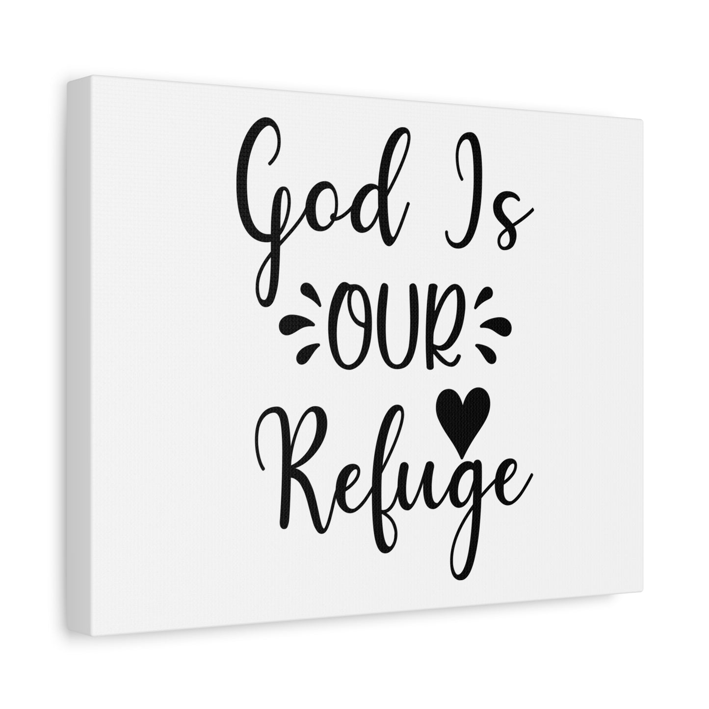 Scripture Canvas God Is Our Refuge Psalm 46:1 Heart Christian Wall Art Bible Verse Print Ready to Hang