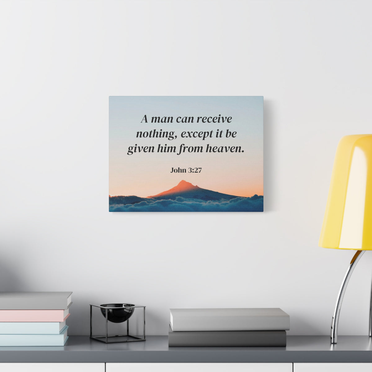 Scripture Canvas From Heaven John 3:27 Christian Wall Art Bible Verse Print Ready to Hang