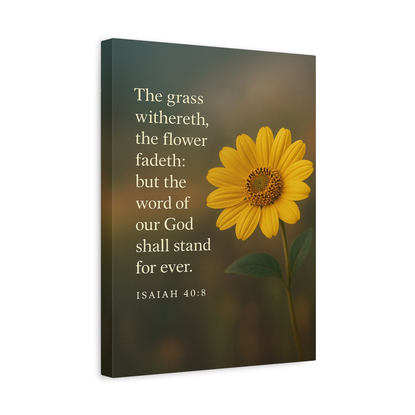 Bible Verse Canvas Isaiah 40:8 Christian Home Décor Wall Art Scripture Ready to Hang Faith Print