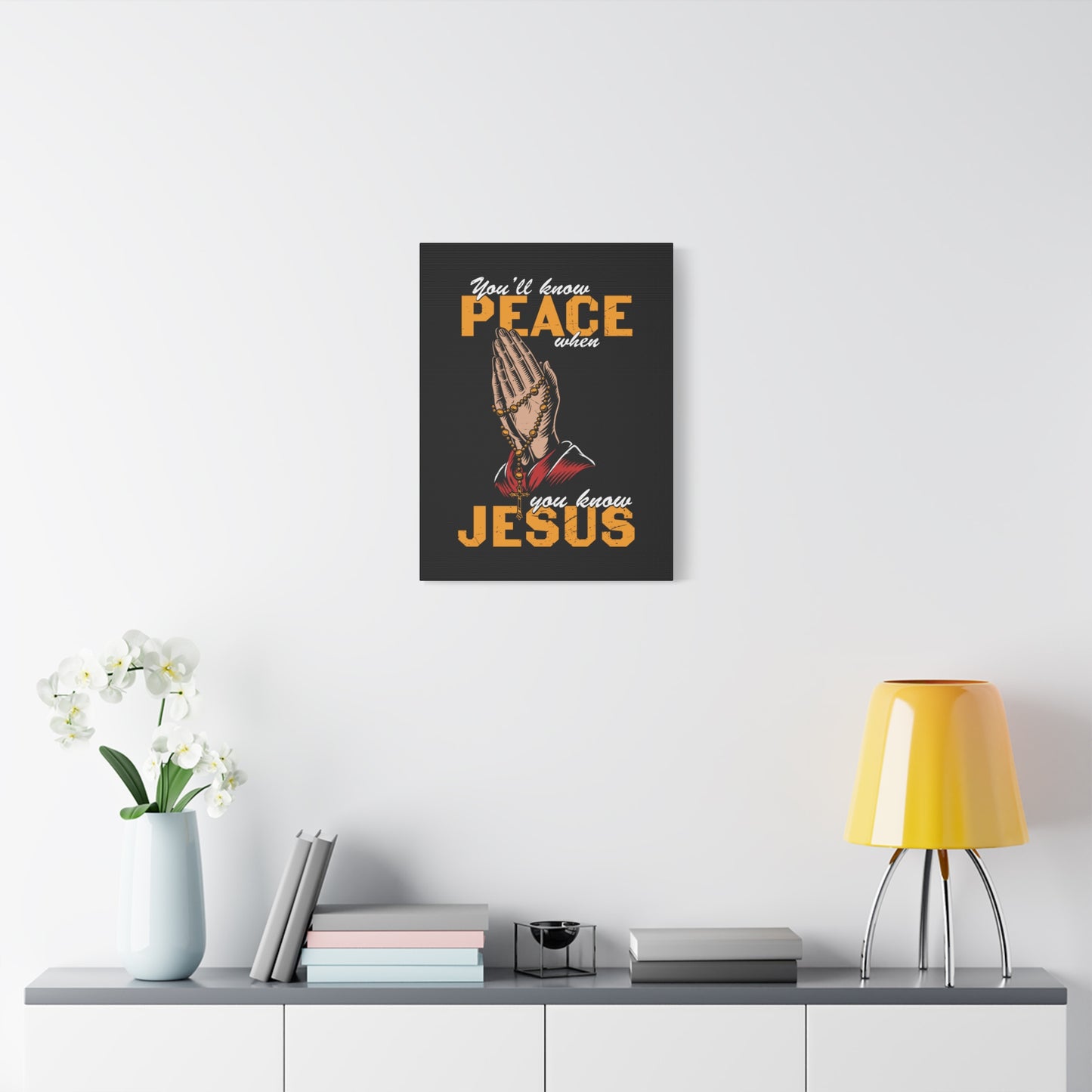 Scripture Canvas You'll Know Peace Rosary Psalms 96:1-13 Christian Wall Art Bible Verse Print Ready to Hang