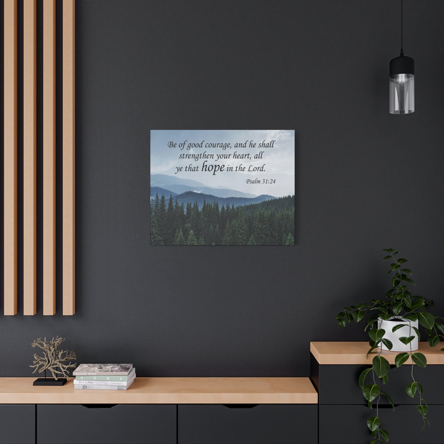 Bible Verse Canvas Be of Good Courage Psalm 31:24 Wall Art Christian Home Decor