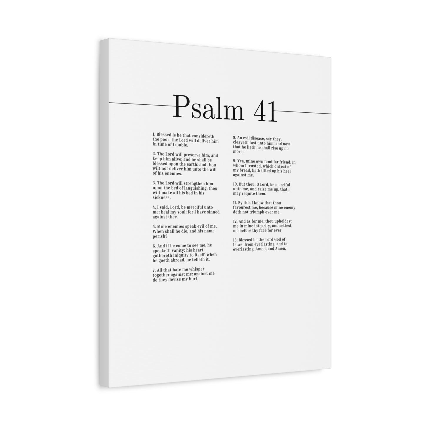 Scripture Canvas The Lord Will Strengthen Him Psalm 41 Christian Wall Art Bible Verse Print Ready to Hang