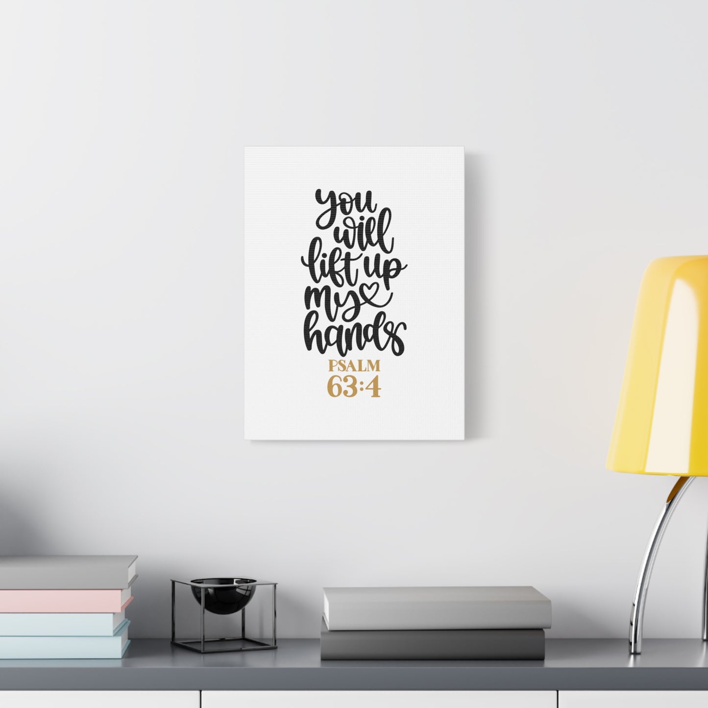 Scripture Canvas Lift Up Psalm 63:4 Christian Wall Art Bible Verse Print Ready to Hang