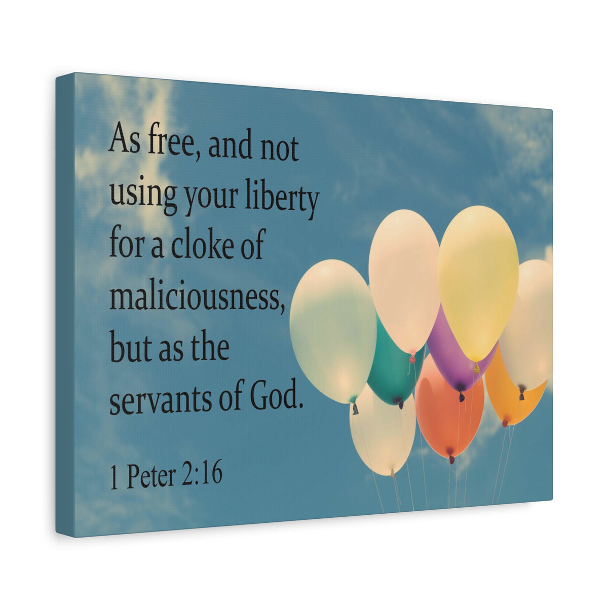 Scripture Canvas Servants of God 1 Peter 2:16 Christian Wall Art Bible Verse Print Ready to Hang