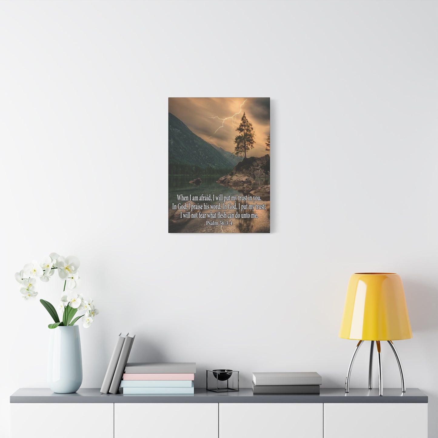 Scripture Canvas I Put My Trust in You Psalm 56:3-4 Christian Wall Art Bible Verse Print Ready to Hang