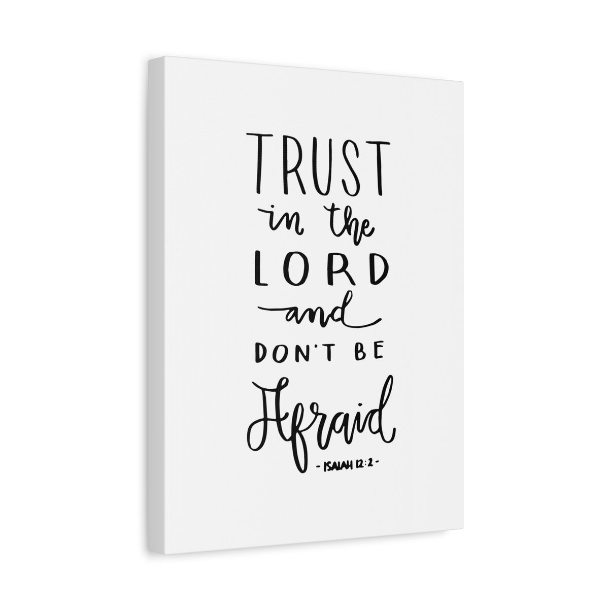 Scripture Canvas Trust In The Lord Isaiah 12:2 Christian Wall Art Bible Verse Print Ready To Hang