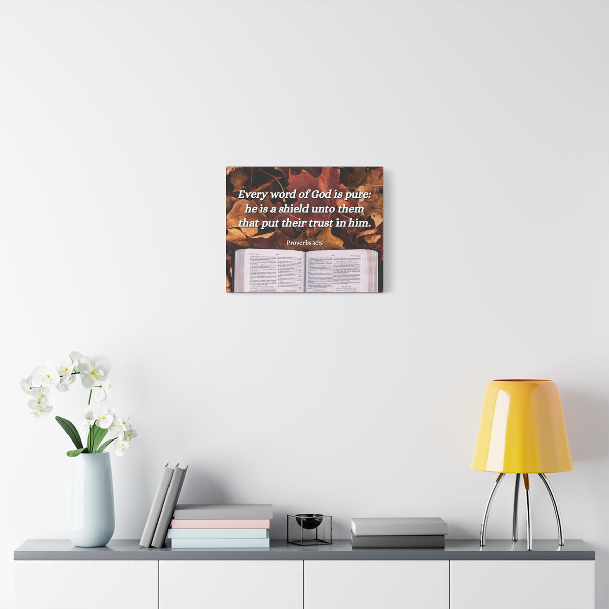 Scripture Canvas A Shield Proverbs 30:5 Christian Wall Art Bible Verse Print Ready to Hang