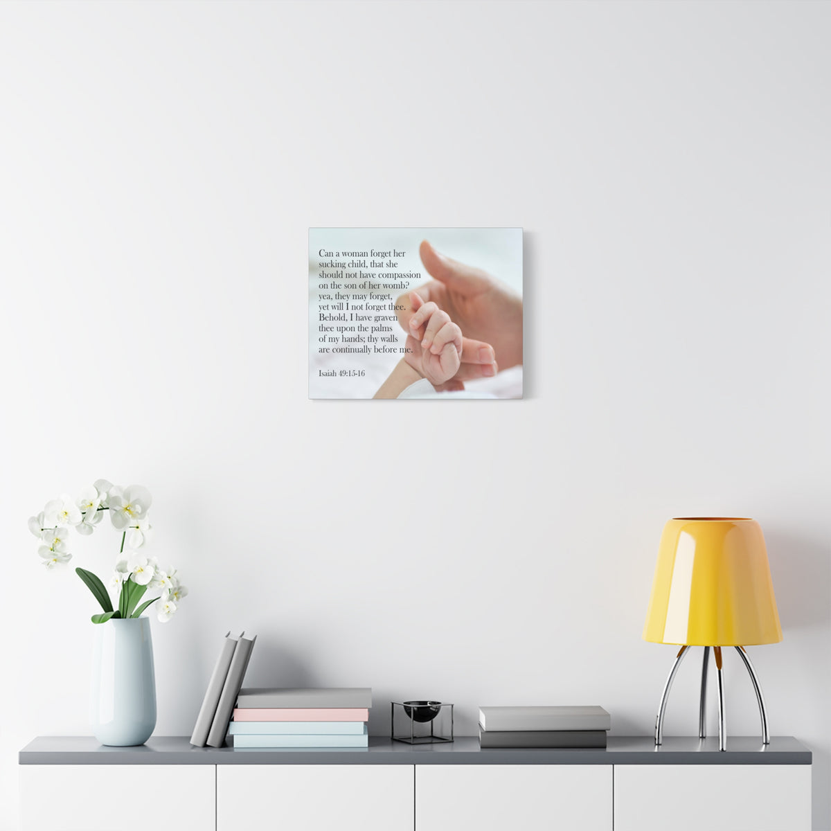 Scripture Canvas Never Forgotten Isaiah 49:15-16 Christian Wall Art Bible Verse Print Ready to Hang