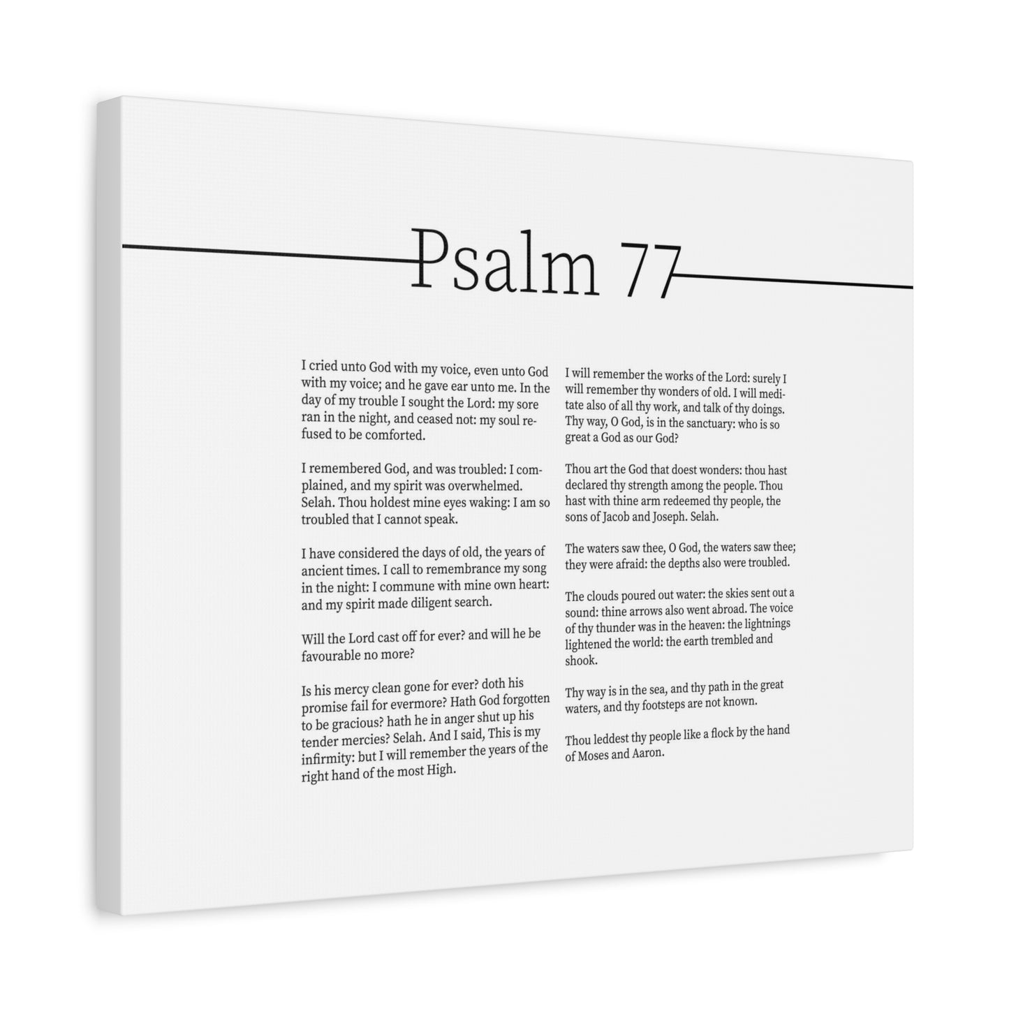 Scripture Canvas God's Faithfulness Psalm 77 Christian Wall Art Bible Verse Print Ready to Hang