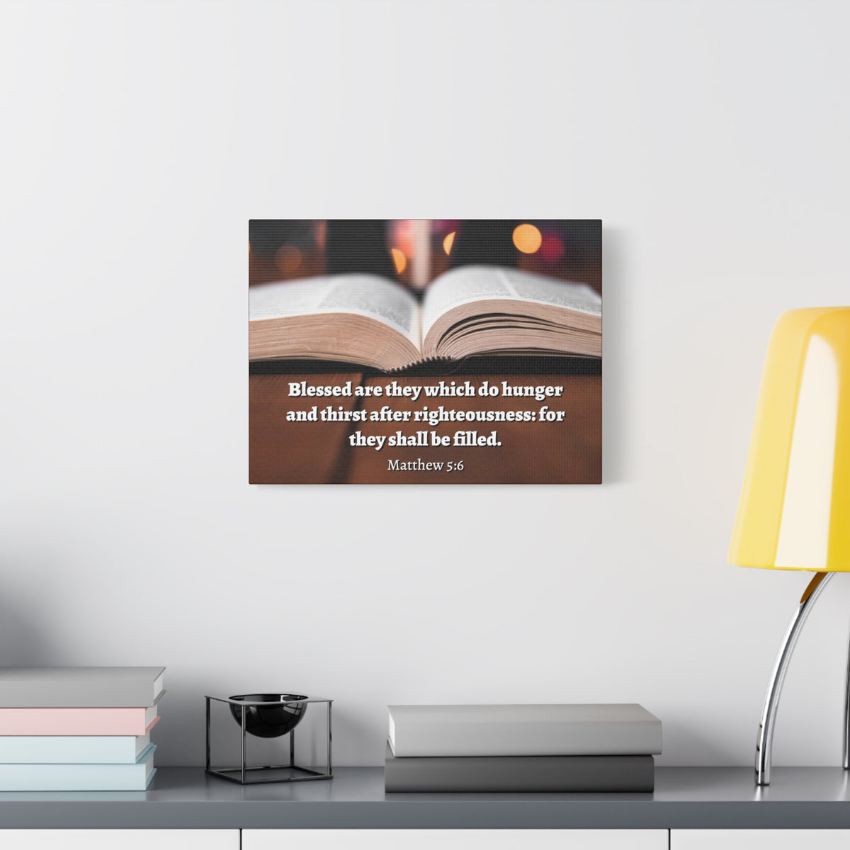 Scripture Canvas Be Filled Matthew 5:6 Christian Wall Art Bible Verse Print Ready to Hang