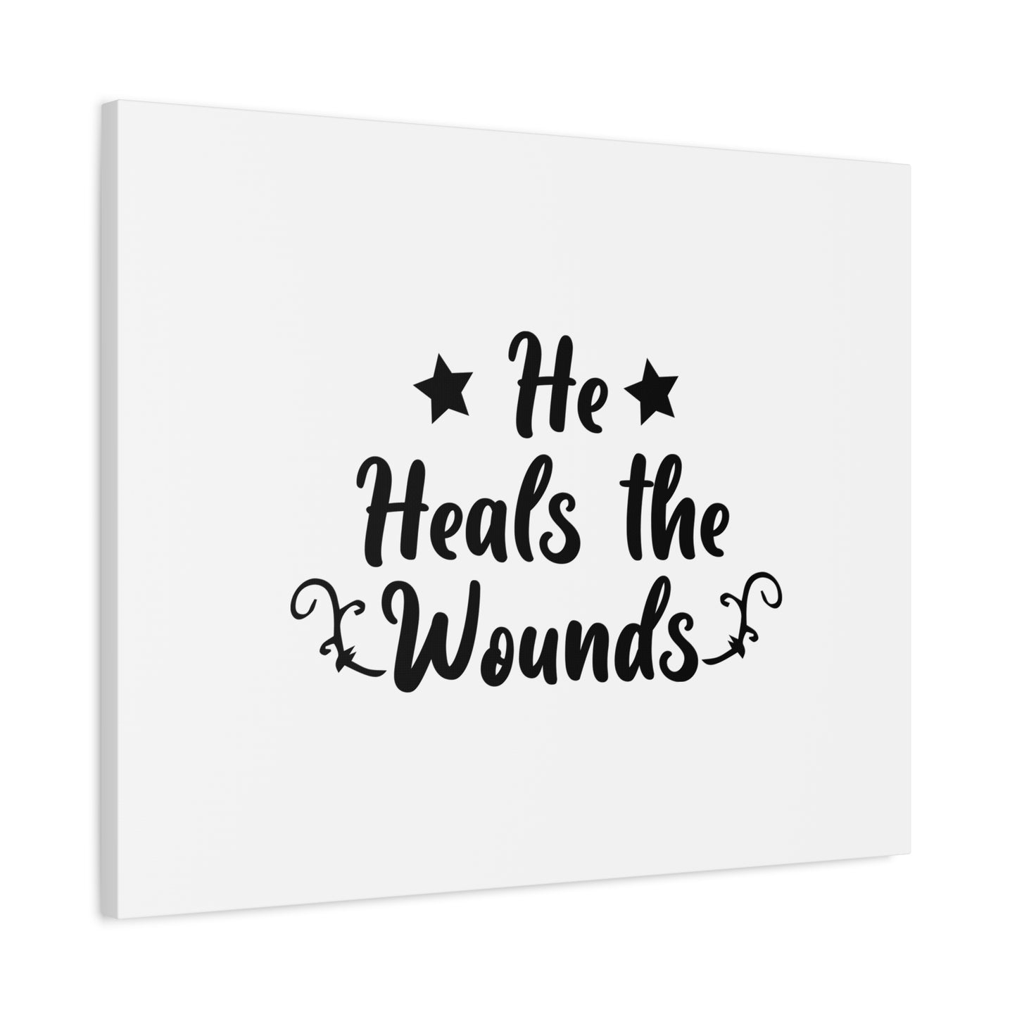 Scripture Canvas He Heals The Wounds Psalm 147:3 Christian Wall Art Bible Verse Print Ready to Hang
