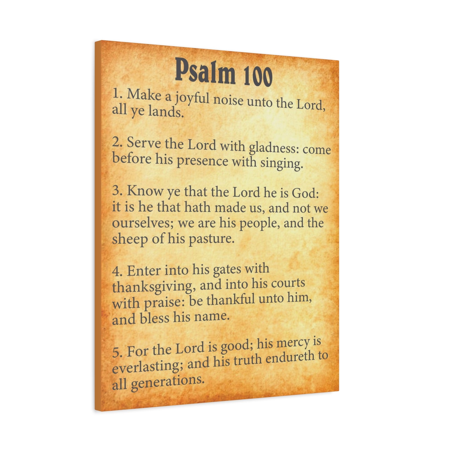 Scripture Walls Psalm 100 Gold Bible Chapter Canvas Christian Wall Art Ready to Hang