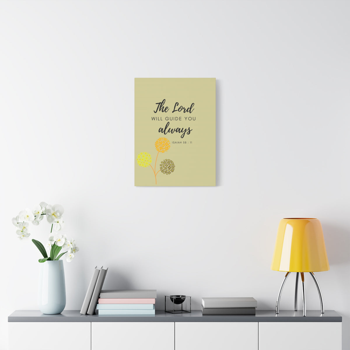 Scripture Canvas The Lord Will Guide You Isaiah 58:11 Christian Wall Art Bible Verse Print Ready to Hang