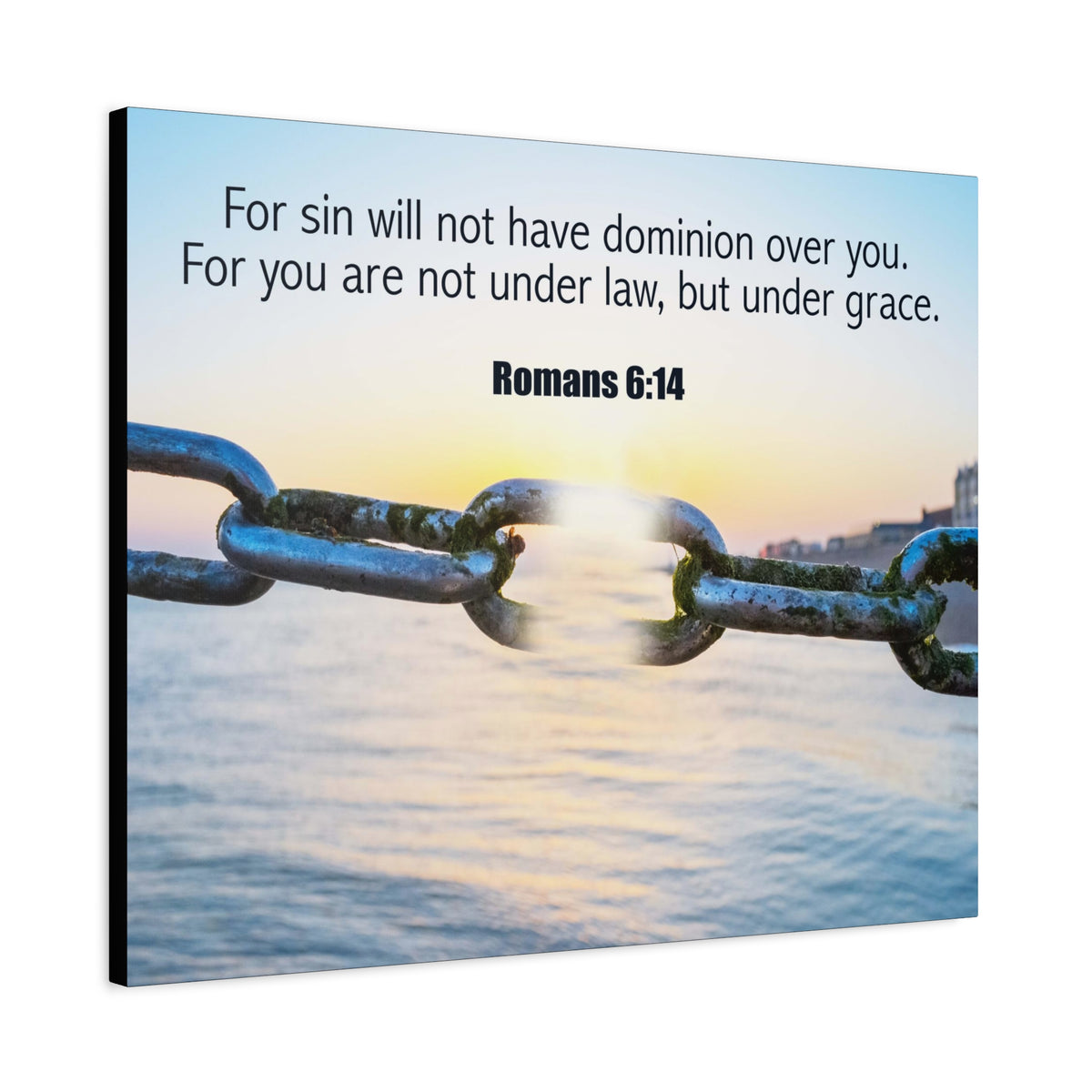 Scripture Canvas Trust Under Grace Romans 6:14 Christian Wall Art Bible Verse Print Ready to Hang