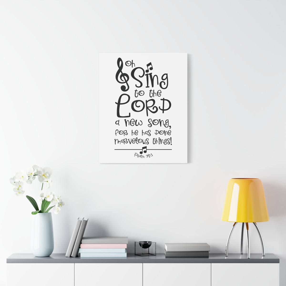 Scripture Canvas Sing To The Lord Psalm 98:1 Christian Wall Art Bible Verse Print Ready to Hang