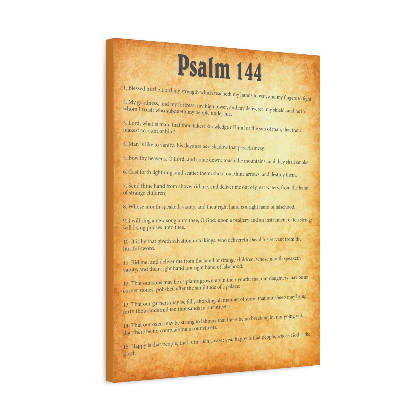 Scripture Walls Psalm 144 Gold Bible Verse Canvas Christian Wall Art Ready to Hang