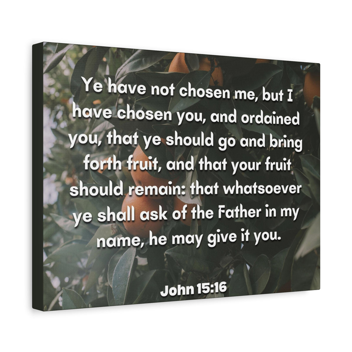Scripture Canvas The Father John 15:16 Christian Wall Art Bible Verse Print Ready to Hang