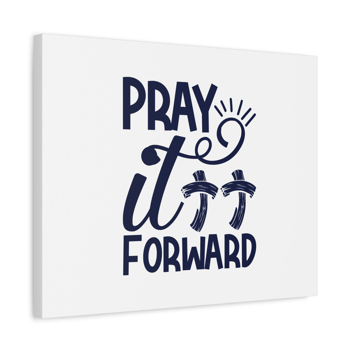 Scripture Canvas Pray It Forward Romans 12:12 Double Cross Christian Wall Art Bible Verse Print Ready to Hang