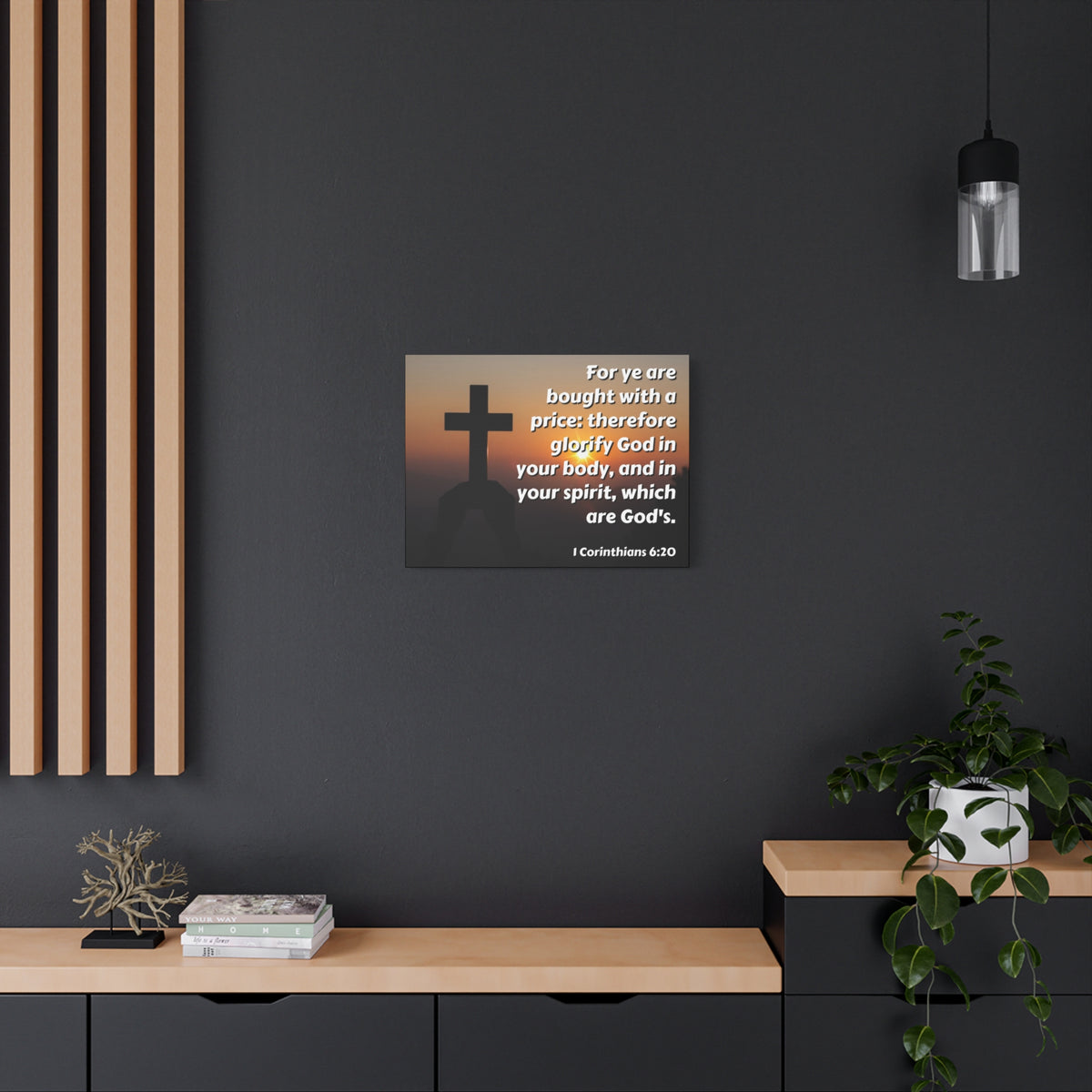 Scripture Canvas Glorify God 1 Corinthians 6:20 Christian Wall Art Bible Verse Print Ready to Hang