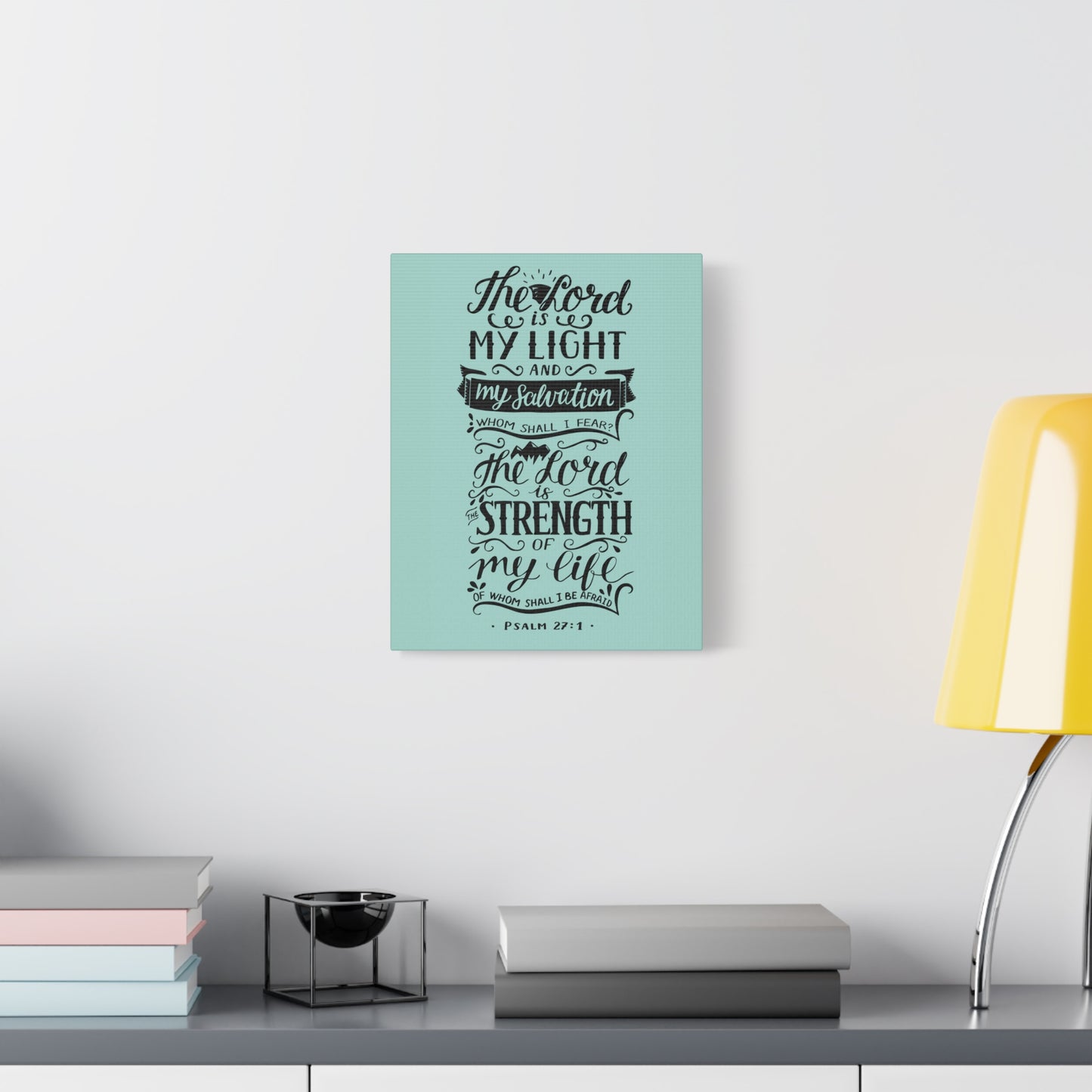 Scripture Canvas The Lord Is My Light Psalm 27 :1 Christian Wall Art Bible Verse Print Ready To Hang