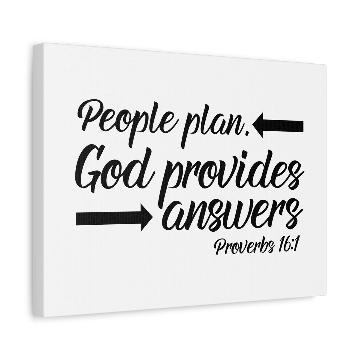 Scripture Canvas God Provides Proverbs 16:1 Christian Wall Art Bible Verse Print Ready to Hang