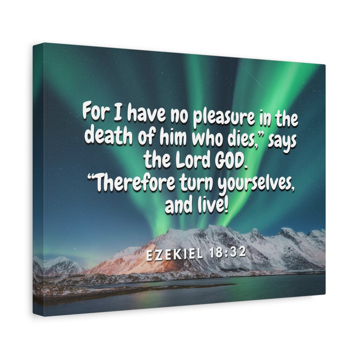 Scripture Canvas Live! Ezekiel 18:32 Christian Wall Art Bible Verse Print Ready to Hang
