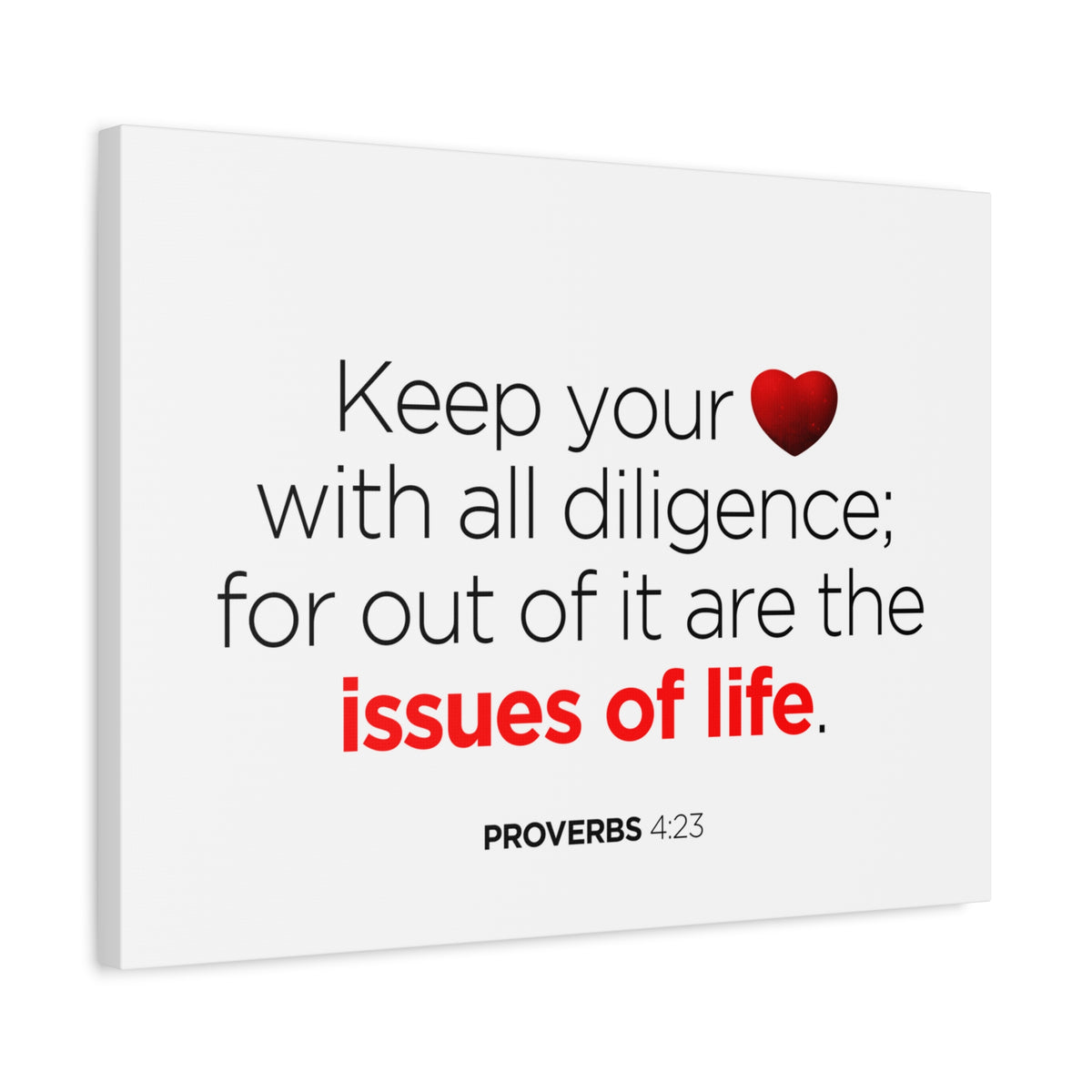 Scripture Canvas Issues of Life Proverbs 4:23 Christian Wall Art Bible Verse Print Ready to Hang