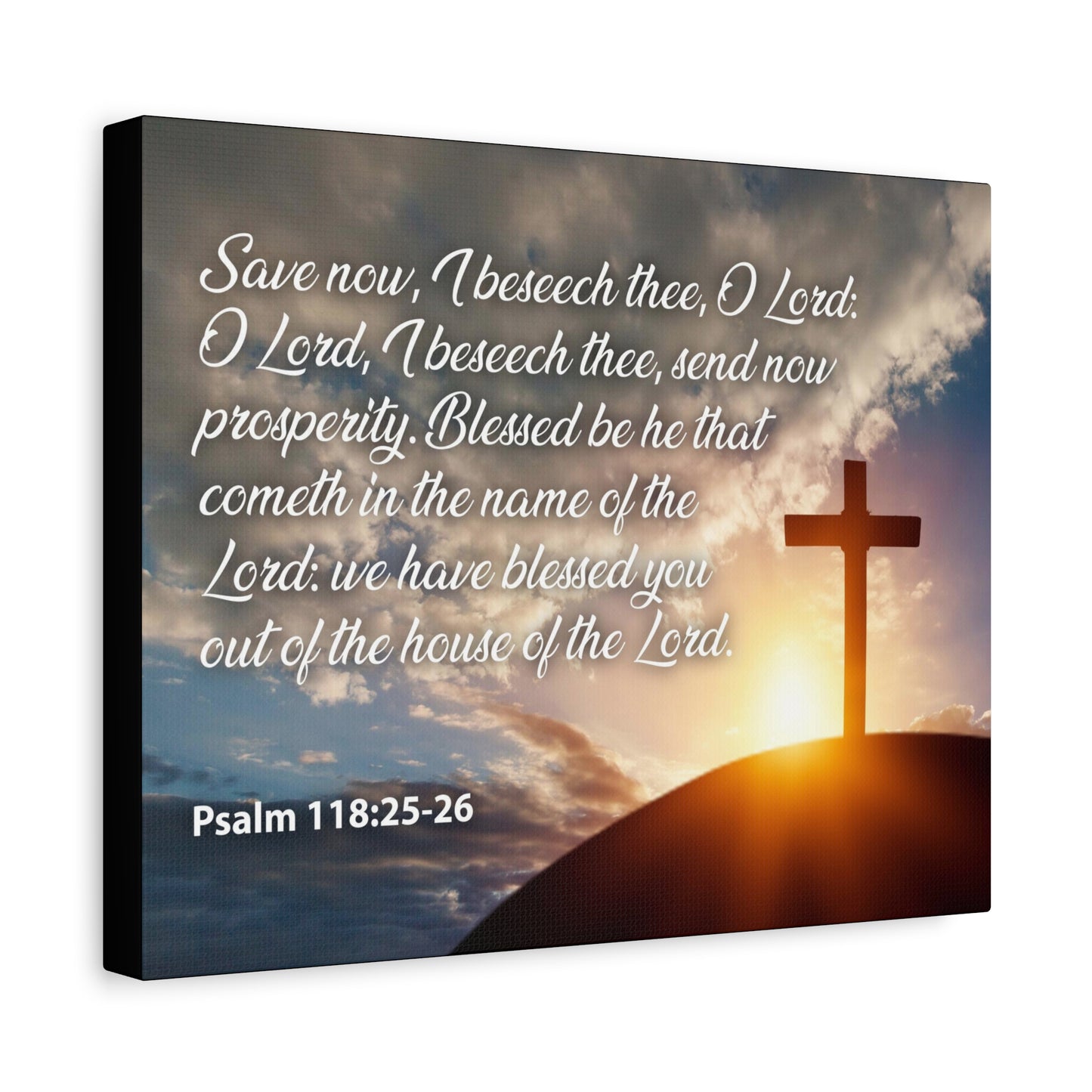 Bible Verse Canvas The House of The Lord Psalm 118:25-26 Christian Home Decor Scripture Art
