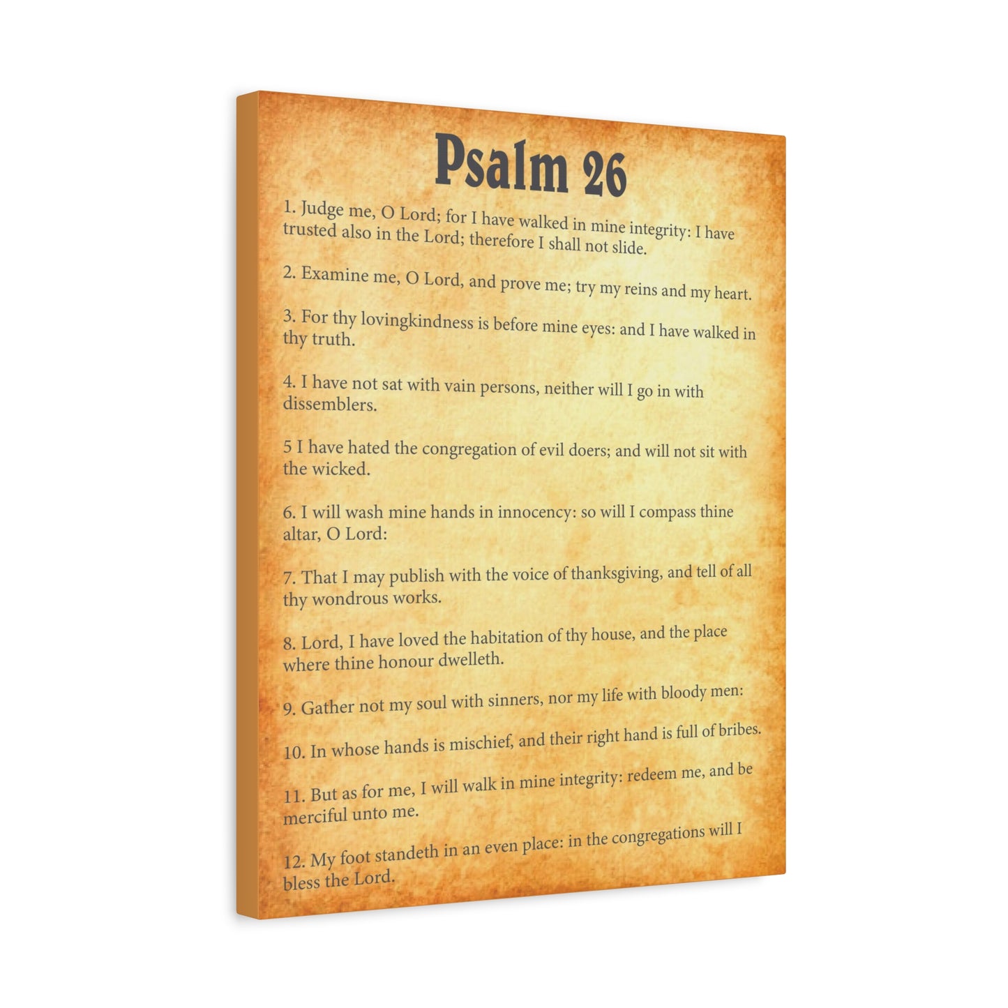 Scripture Walls Psalm 26 Gold Bible Chapter Canvas Christian Wall Art Ready to Hang