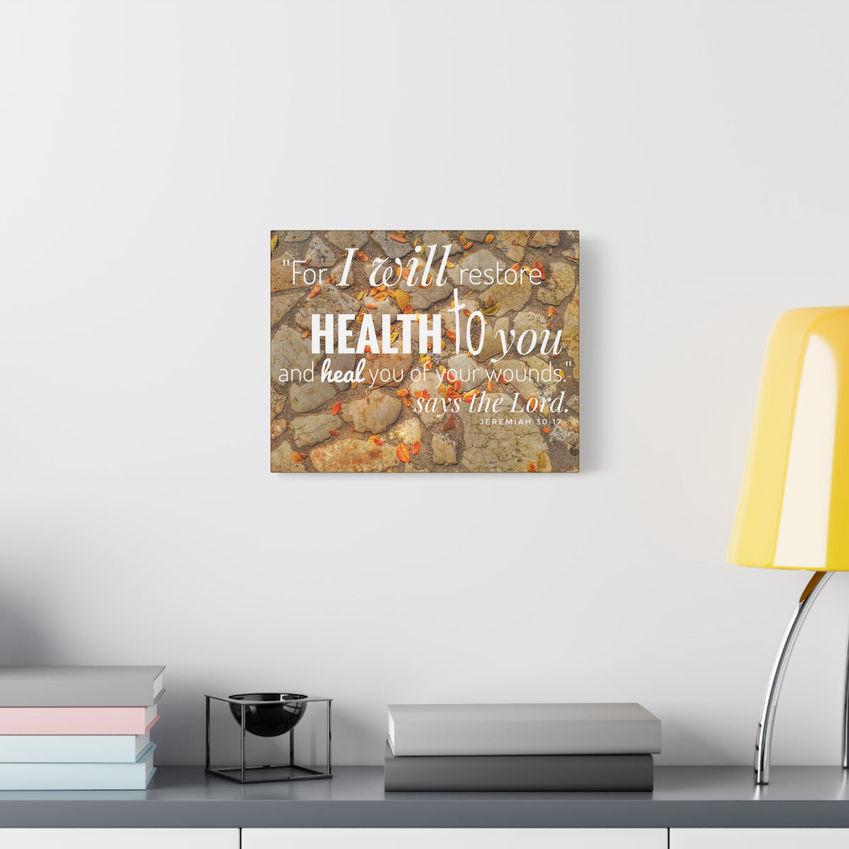 Scripture Canvas Health To You Jeremiah 30:17 Christian Wall Art Bible Verse Print Ready to Hang