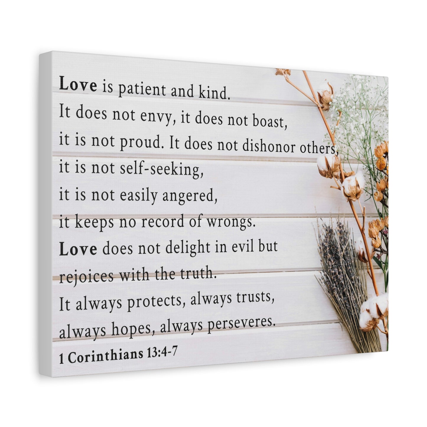 Scripture Walls Love is 1 Corinthians 13:4-7 Bible Verse Canvas Christian Wall Art Ready to Hang Unframed