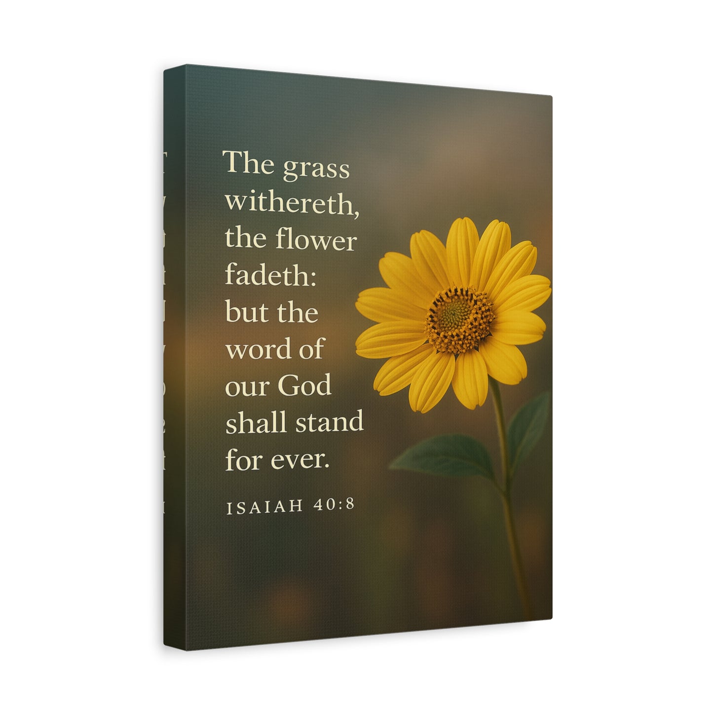 Bible Verse Canvas Isaiah 40:8 Christian Home Décor Wall Art Scripture Ready to Hang Faith Print