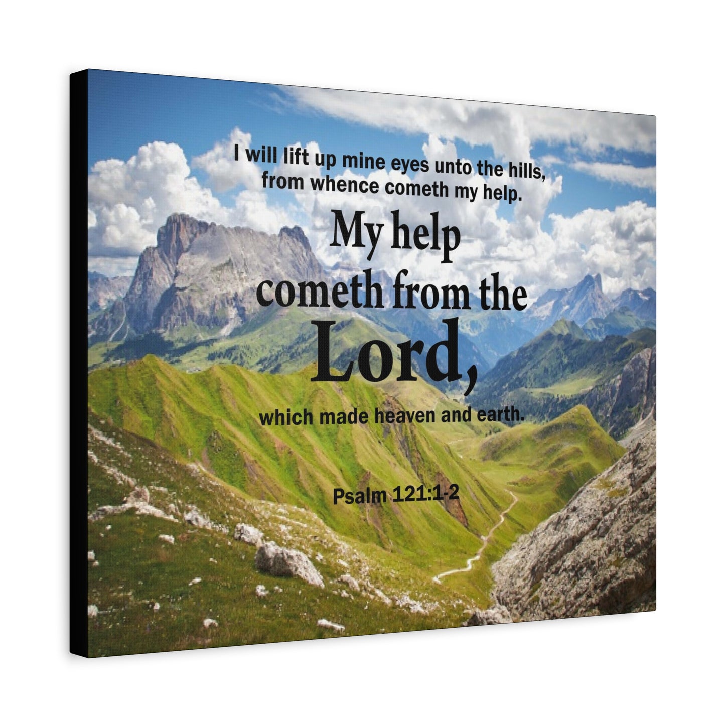 Bible Verse Canvas My Help is God Psalm 121:1-2 Wall Art Christian Home Decor