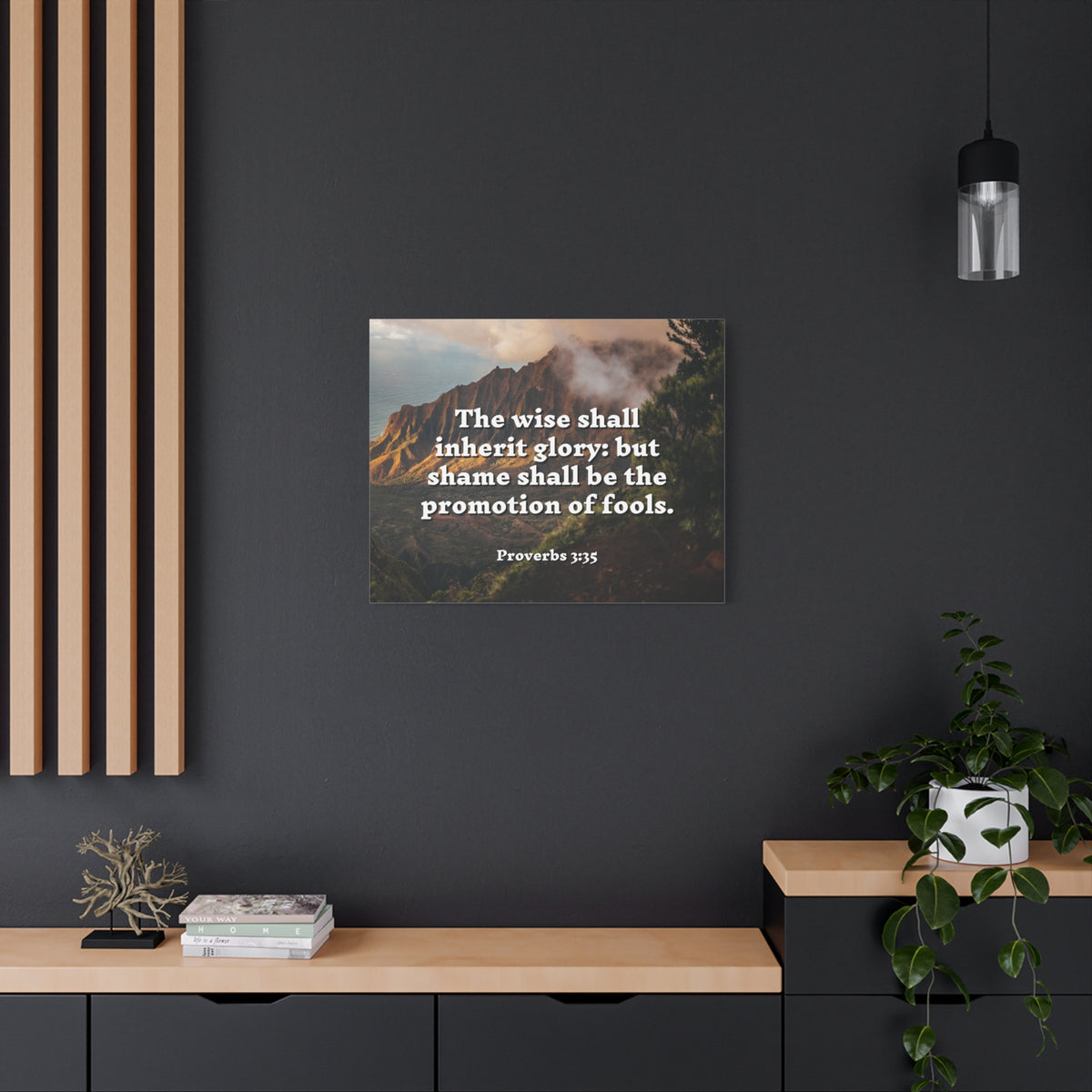 Scripture Canvas Inherit Glory Proverbs 3:35 Christian Wall Art Bible Verse Print Ready to Hang