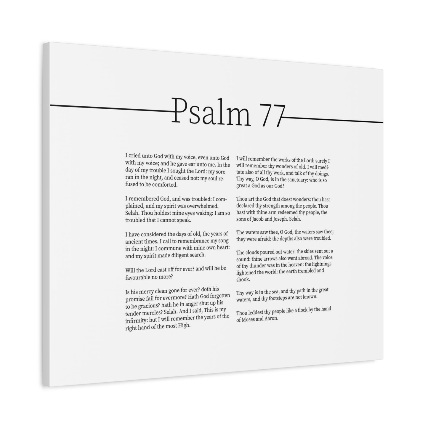 Scripture Canvas God's Faithfulness Psalm 77 Christian Wall Art Bible Verse Print Ready to Hang