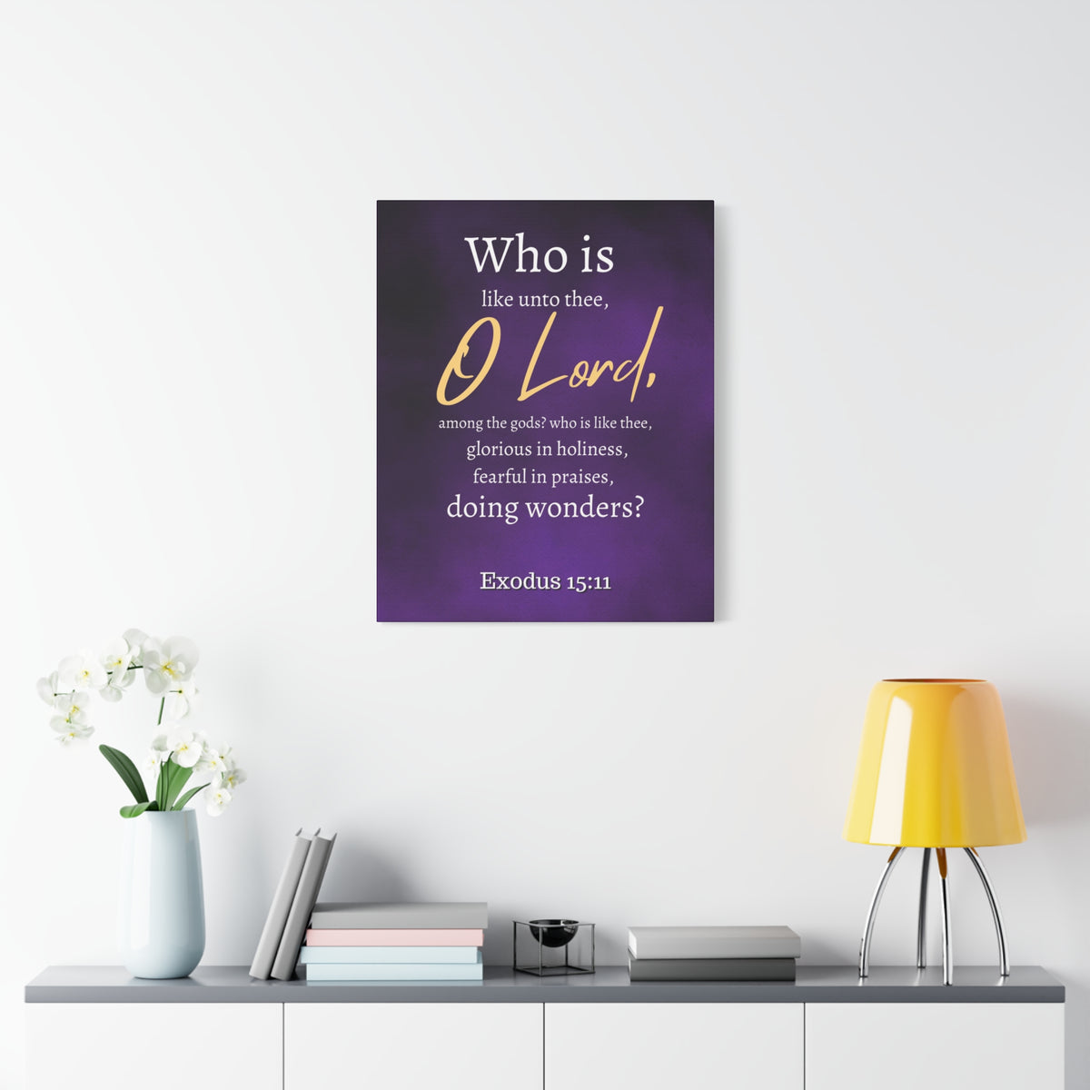 Scripture Walls Who Is Like You Lord? Exodus 15:12 Bible Verse Canvas Christian Wall Art Ready to Hang