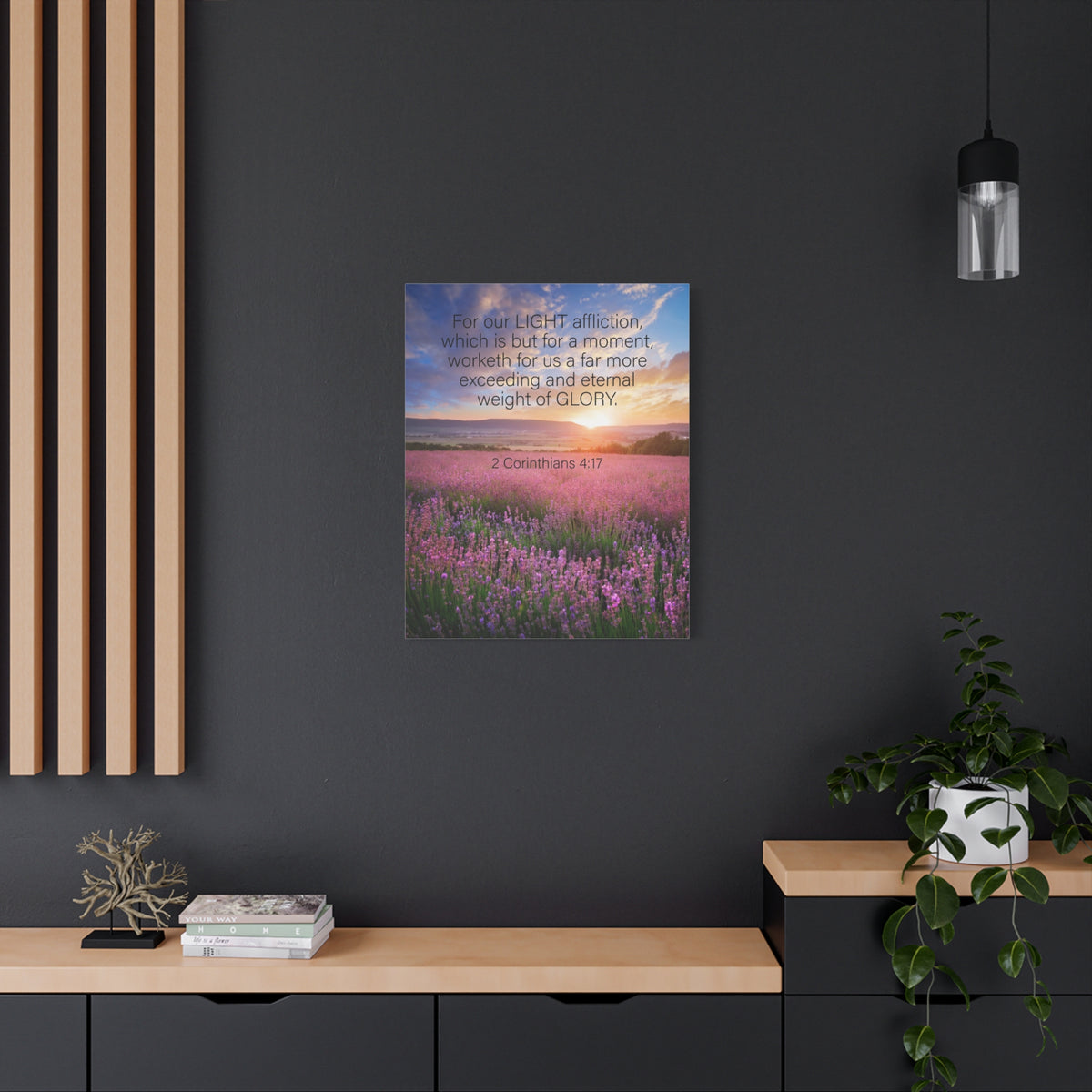 Scripture Canvas Eternal Glory 2 Corinthians 4:17 Christian Wall Art Bible Verse Print Ready to Hang