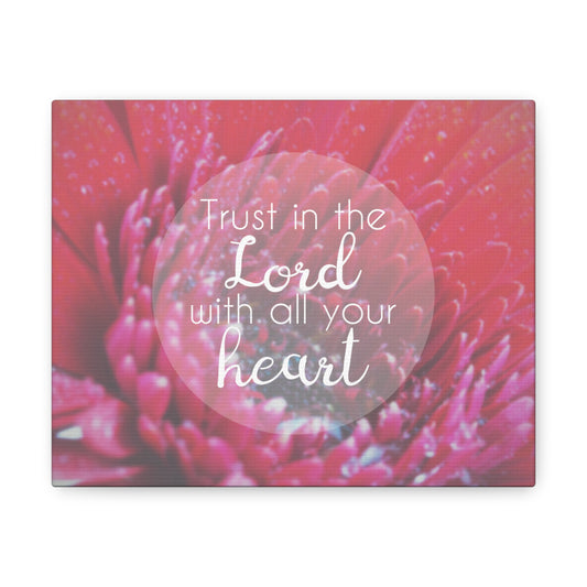 Trust In The Lord Proverbs 3:5 Red Christian Wall Art Bible Verse Print Ready to Hang