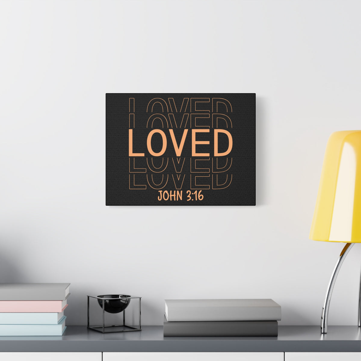 Scripture Canvas Loved John 3:16 Christian Wall Art Bible Verse Print Ready to Hang