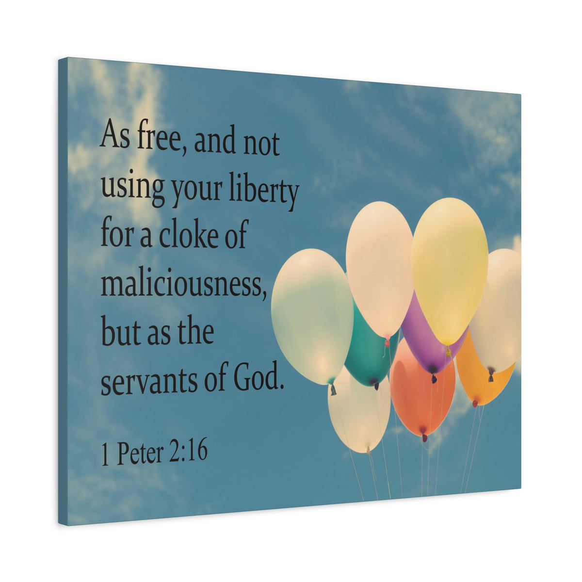 Scripture Canvas Servants of God 1 Peter 2:16 Christian Wall Art Bible Verse Print Ready to Hang