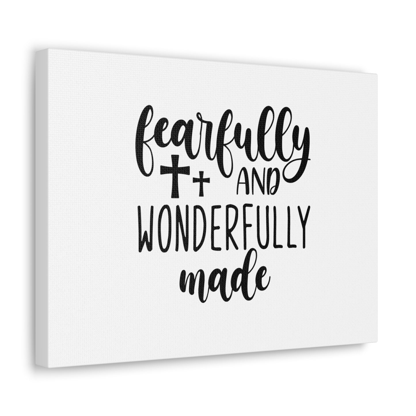 Wonderfully Made Psalm 139:14 Cross White Christian Wall Art Bible Verse Print Ready to Hang