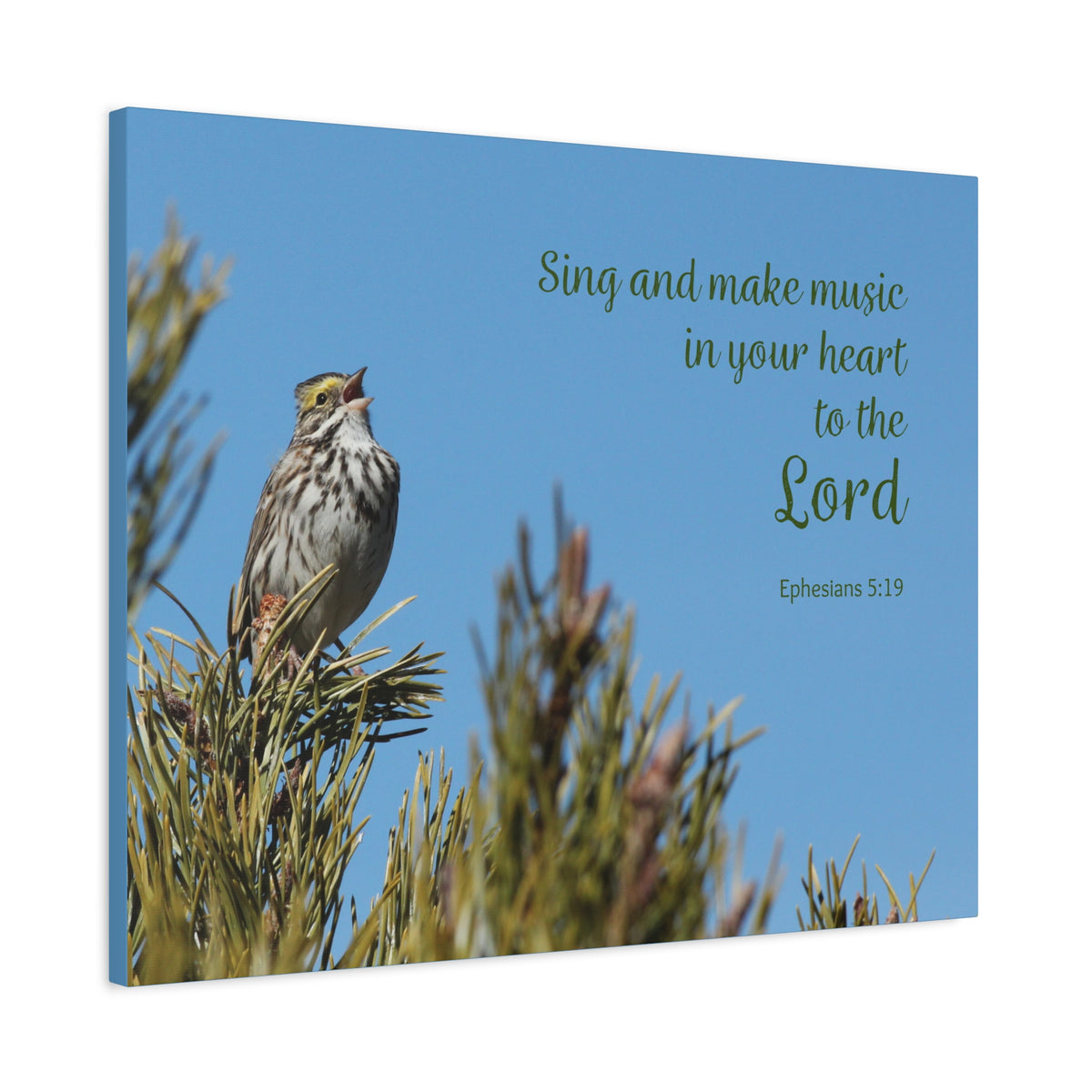 Scripture Canvas In Your Heart Ephesians 5:19 Christian Wall Art Bible Verse Print Ready to Hang