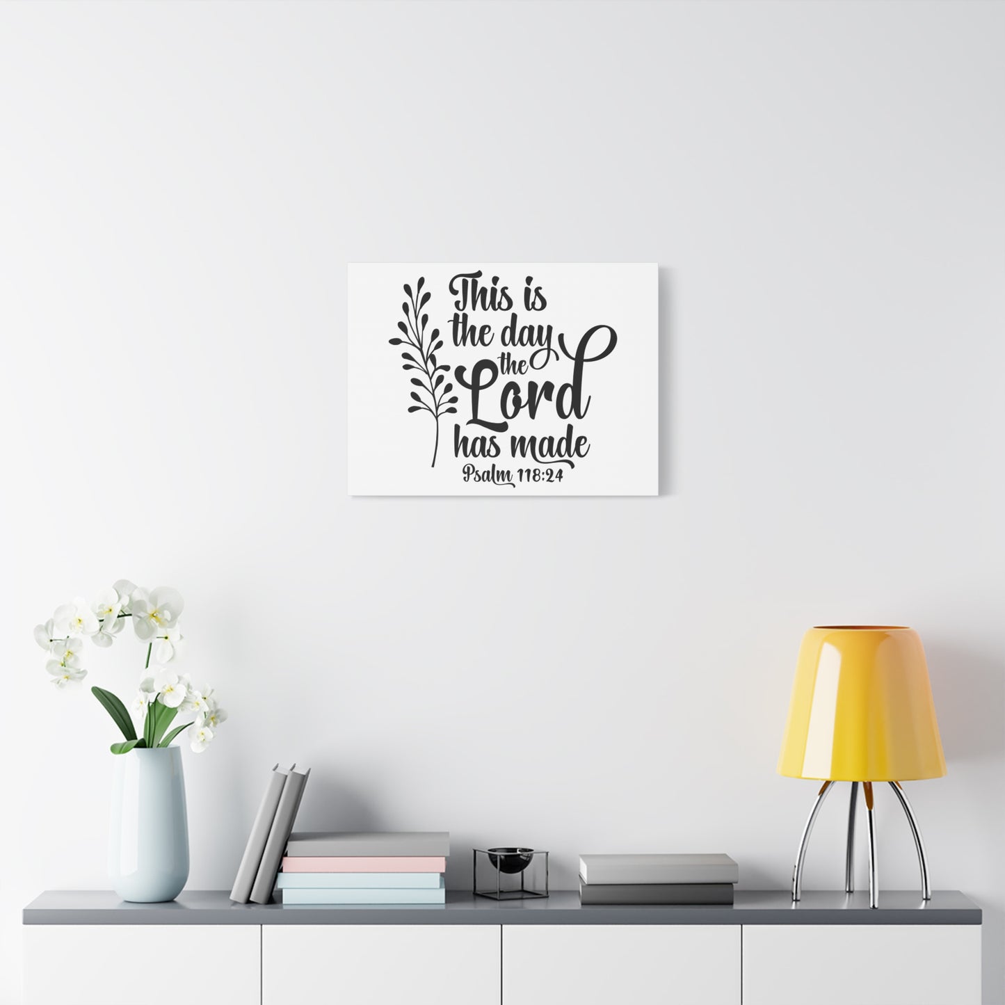 Scripture Canvas The Day The Lord Has Made Psalm 118:24 Christian Wall Art Bible Verse Print Ready to Hang