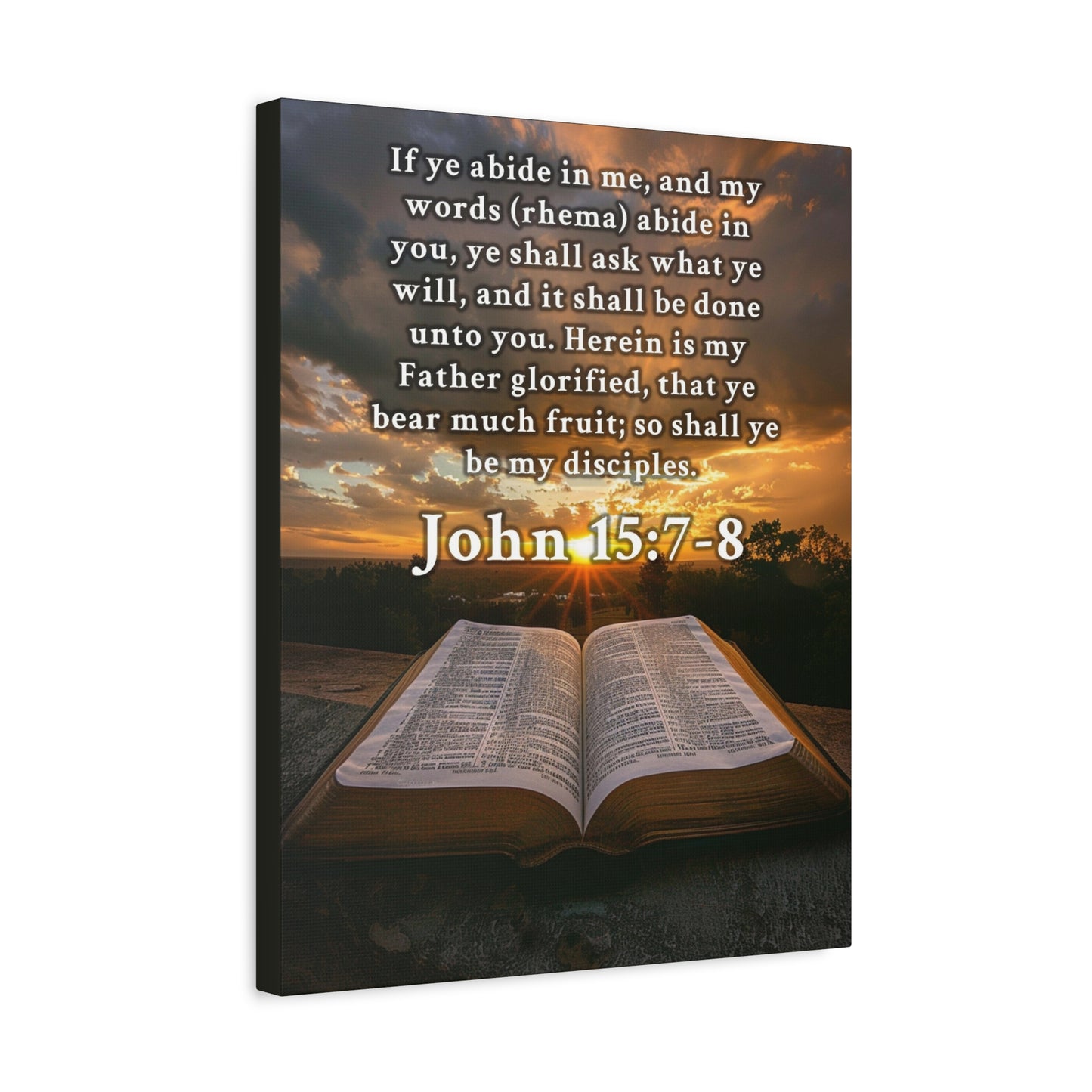 Scripture Walls John 15:7-8 KJV Bible Verse Canvas Christian Wall Art Ready to Hang Unframed