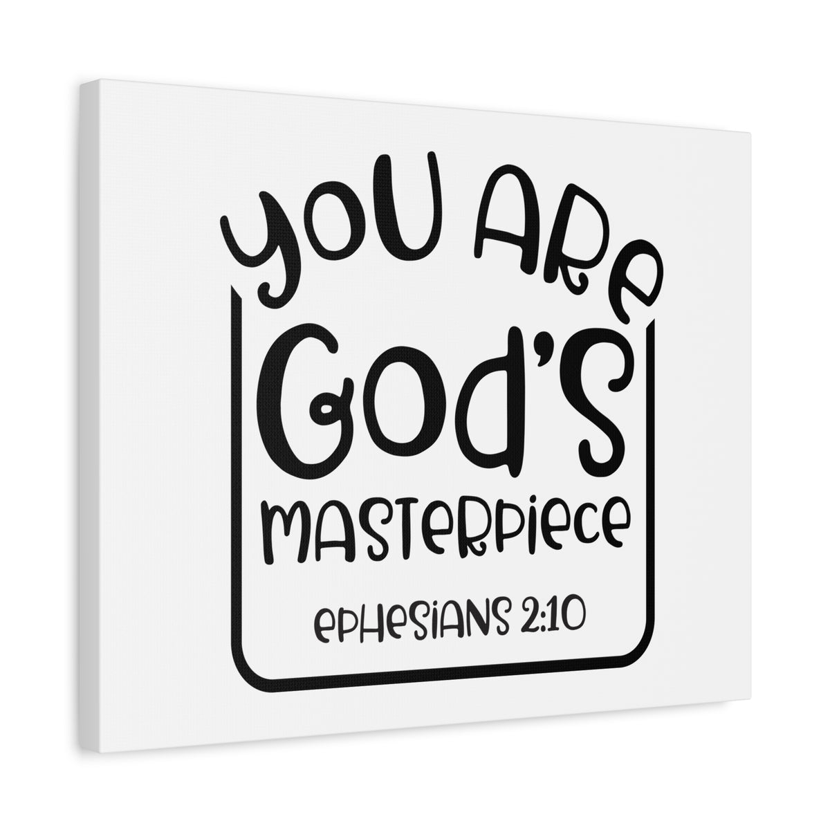 Scripture Canvas Are God's Masterpiece Ephesians 2:10 Christian Wall Art Bible Verse Print Ready to Hang