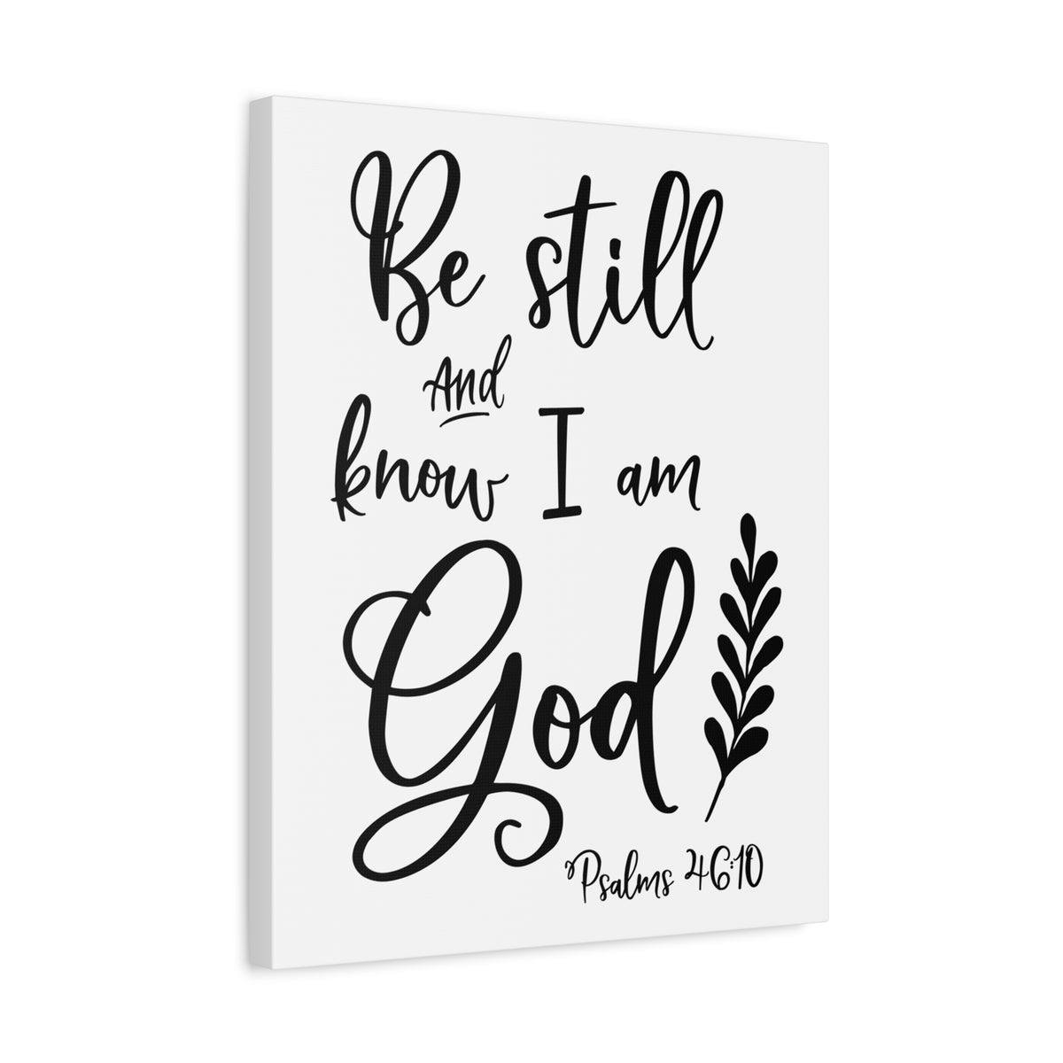 Scripture Canvas Know I Am God Proverbs 46:10 Christian Wall Art Bible Verse Print Ready to Hang