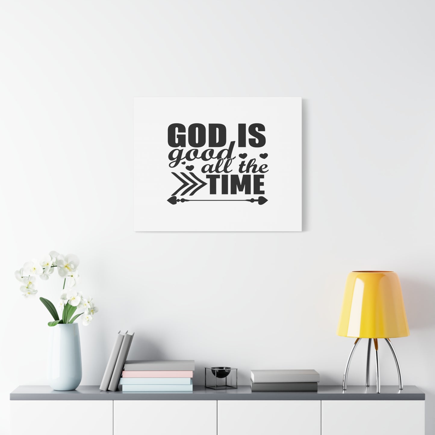 Scripture Canvas God Is Good All The Time Psalm 107:1 Christian Wall Art Bible Verse Print Ready to Hang