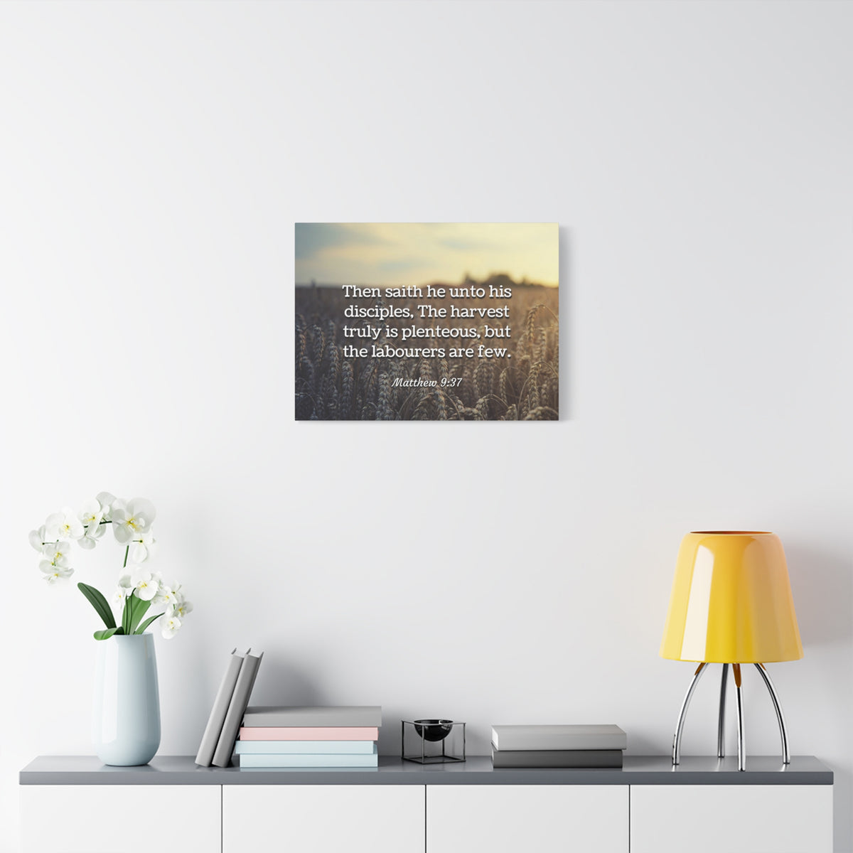 Scripture Canvas Disciples Matthew 9:37 Christian Wall Art Bible Verse Print Ready to Hang