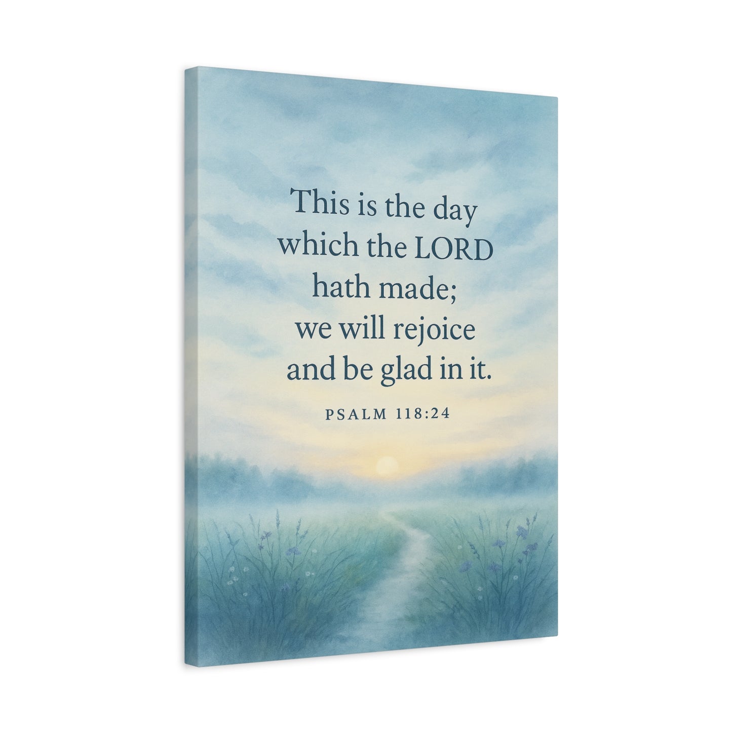 Bible Verse Canvas Psalm 118:24 Christian Home Décor Wall Art Scripture Ready to Hang Faith Print